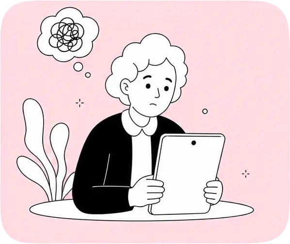 Femme tient une tablette classique