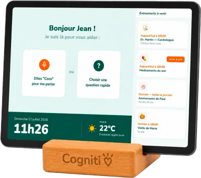 Tablette Cogniti, écran d'accueil