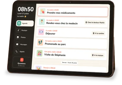 Tablette Cogniti, écran d'accueil